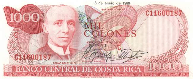 1000 Colones 6.1.1988